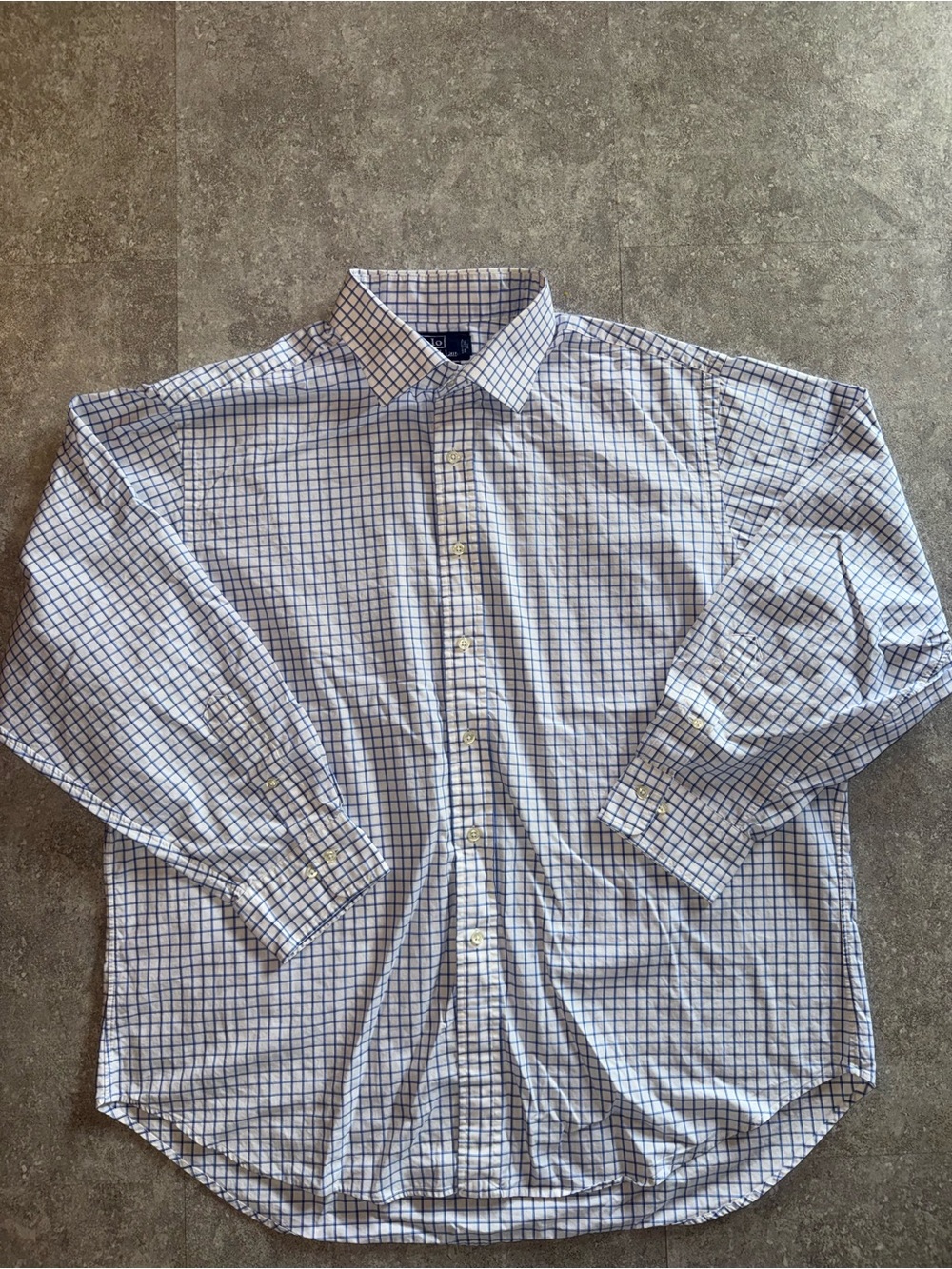 Polo Ralph Lauren Men’s Large Regent Classic Fit Blue White Check Button Down